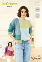 Stylecraft Recreate D/K Ladies Sweater Knitting Pattern 10060