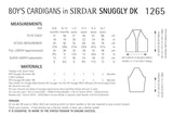 Sirdar Snuggly Double Knit Boys Cable Cardigan Knitting Pattern 1265