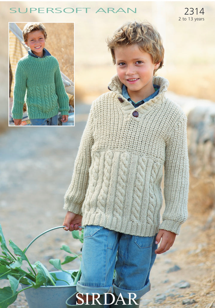 Childrens aran on sale jumper knitting patterns